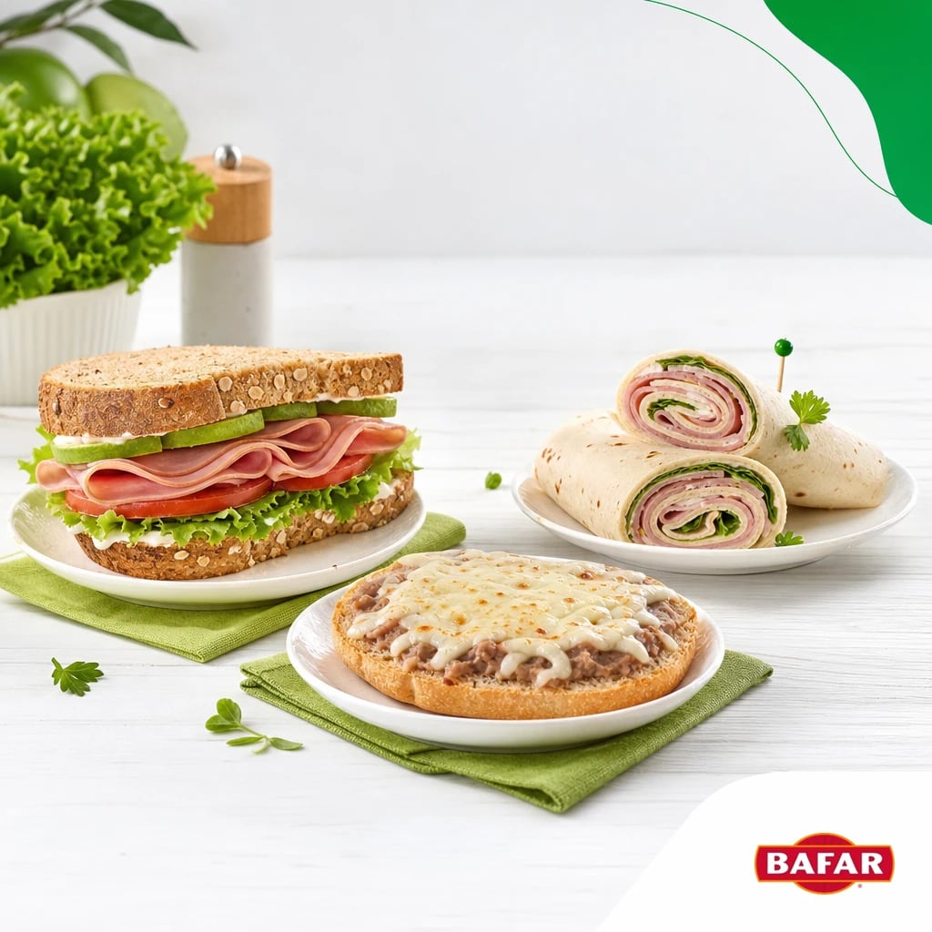Post de una marca de alimentos: sándwich, wraps y molletes